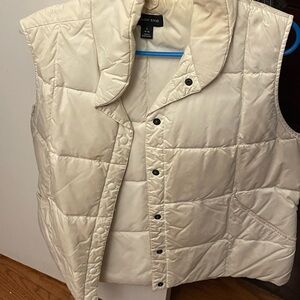 Lands' End Off-White Quilted Vest